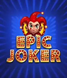 Step into the vibrant world of the Epic Joker game by Relax Gaming, highlighting a playful joker with a bright red hairstyle against a luminous blue background. This graphic depicts the joy and humor of classic slots, perfect for those who love traditional gameplay, offering a charming adventure.